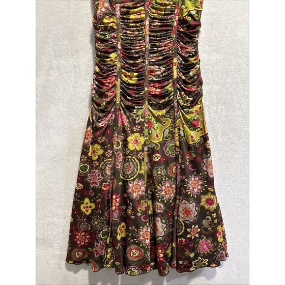 Alberto Makali Boho Ruched Colorful Dress Y2K Whimsygoth Witchy Gypsy Rock 4 - Picture 4 of 11